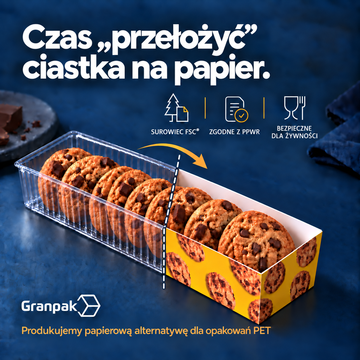 Czas „przełożyć” ciastka na papier. Papierowe tacki zamiast PET